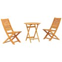 3-CZĘŚCIOWY ZESTAW BISTRO SKŁADANY Z LITEGO DREWNA AKACJOWEGO