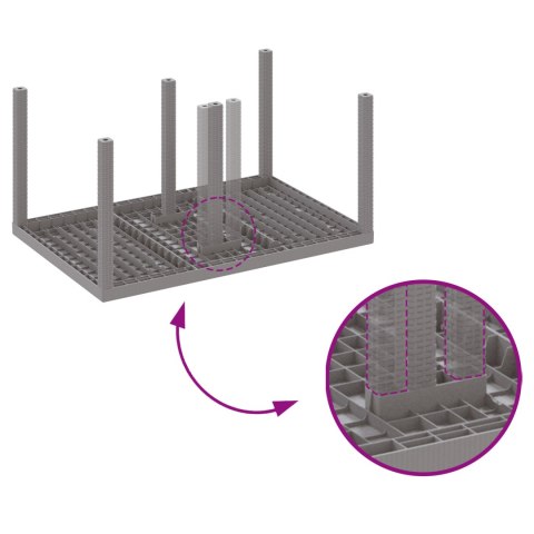 5-CZĘŚCIOWY JASNOSZARY ZESTAW JADALNY DO OGRODU Z POLIRATTANU