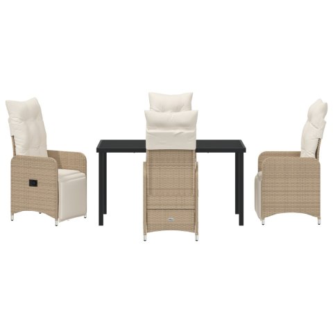 5-CZĘŚCIOWY ZESTAW MEBLI OGRODOWYCH Z PODUSZKAMI BEŻOWY RATTAN PE