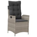 ZESTAW 5-CZĘŚCIOWY DO JADALNI OGRODOWEJ Z PODUSZKAMI JASNOSZARY POLIRATTAN