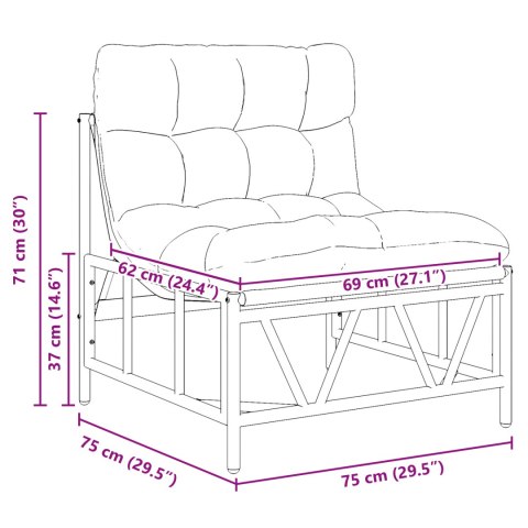 KRZESŁA OGRODOWE 2 SZT. DO RELAKSU Z PODUSZKĄ 60X80X71CM STAL