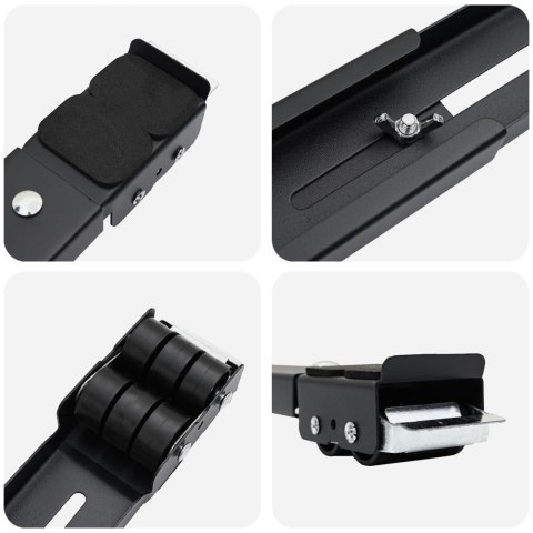 REGULOWANA PODSTAWA POD PRALKE CZARNA STALOWA NA KOLKACH IDEALNA DO PRALNI 46-71CM 300KG