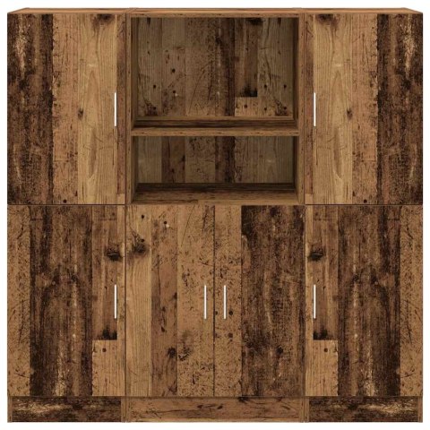 ZESTAW 3 SZAFEK KUCHENNYCH WZÓR STAREGO DREWNA