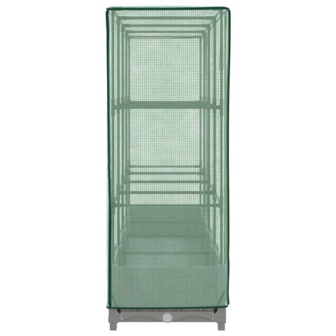 PODWYŻSZONA DONICA ZE SZKLARNIĄ WYGLĄD RATTANU 160X40X123CM