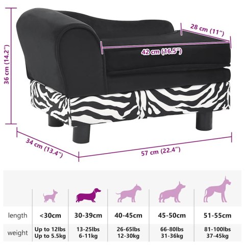 SOFA DLA PSA I KOTA Z SCHOWKIEM WYGODNA KANAPA PLUSZOWA CZARNA