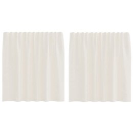 ZASŁONY WOALOWE Z KIESZENIAMI NA DRĄŻEK 2 SZT. KREMOWE