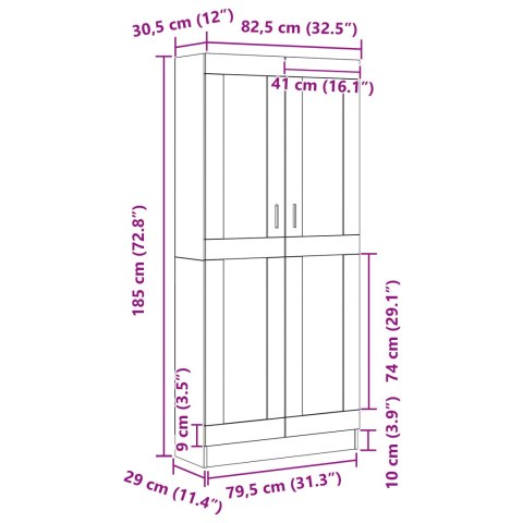 REGAŁY NA KSIĄŻKI 2 SZT. CZARNY DĄB 82,5X30,5X185CM DREWNO INŻYNIERYJNE