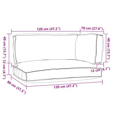 ZESTAW 3 PODUSZEK NA PALETY ANTRACYTOWY Z TKANINY OXFORD