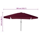OGRODOWY PARASOL Ø395X245CM W KOLORZE BORDOWYM