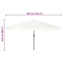 PARASOL OGRODOWY Ø395X245CM W KOLORZE BIAŁYM PIASKOWYM