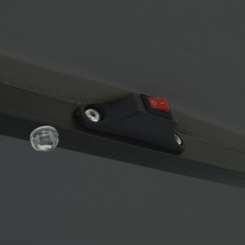 PARASOL OGRODOWY Z LAMPKAMI LED Ø395X245CM ANTRACYTOWY