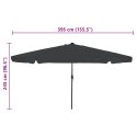 PARASOL OGRODOWY Z LAMPKAMI LED Ø395X245CM ANTRACYTOWY