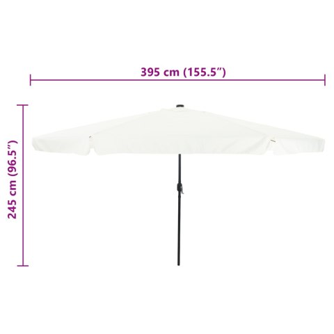 PARASOLKA OGRODOWA Z LAMPKAMI LED Ø395X245CM PIASKOWA