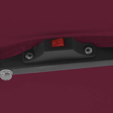 CZWOROKĄTNY PARASOL OGRODOWY Z LEDAMI 295X245CM BURGUNDOWY