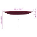 CZWOROKĄTNY PARASOL OGRODOWY Z LEDAMI 295X245CM BURGUNDOWY