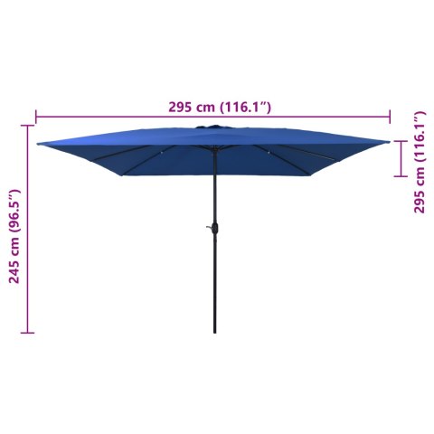 KWADRATOWY PARASOL OGRODOWY 295X245CM NIEBIESKI