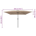 KWADRATOWY PARASOL OGRODOWY 295X245CM TAUPE