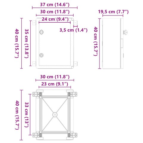 SZAFA STEROWNICZA IP65 WODOODPORNA SZARA 30X19,5X40CM Z TWORZYWA ABS