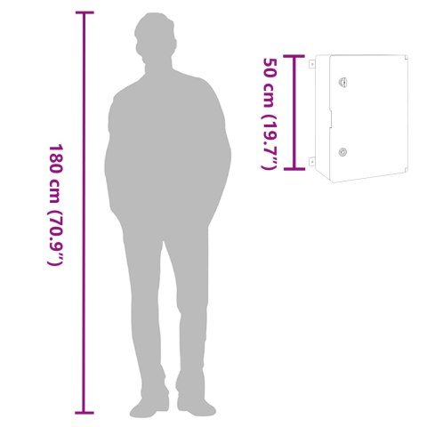 SZAFKA KONTROLNA IP65 WODOODPORNA SZARA 35X19,5X50CM Z PLASTIKÓW ABS