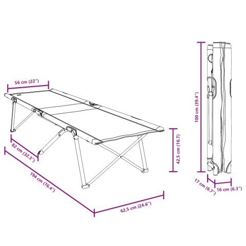 SKŁADANE ŁÓŻKO KEMPINGOWE NIEBIESKI METAL TKANINA STANDARD