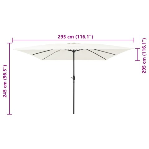 KWADRATOWY PARASOL OGRODOWY 295X245CM PIASEK BIAŁY