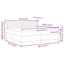 ŁÓŻKO BOX SPRING Z MATERACEM JASNOSZARY 200X200CM AKSAMIT