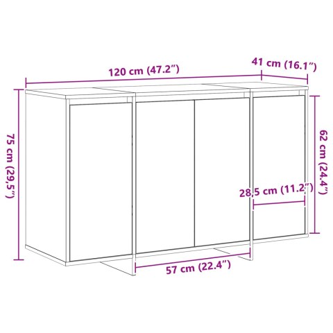 BIAŁY SIDEBOARD BIAŁY 120X 41X 75CM