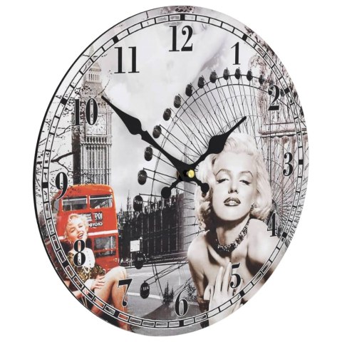 ZEGAR ŚCIENNY W STYLU VINTAGE MARILYN MONROE 30CM
