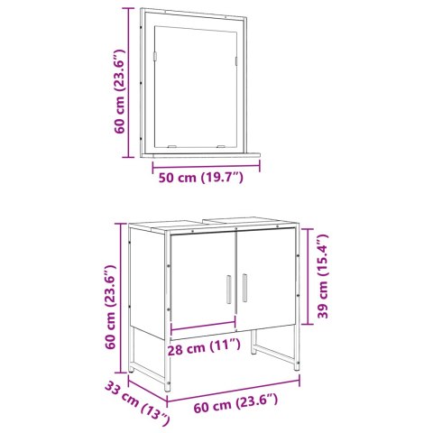 ZESTAW SZAFEK ŁAZIENKOWYCH 2 SZTUKI ZE STAREGO DREWNA