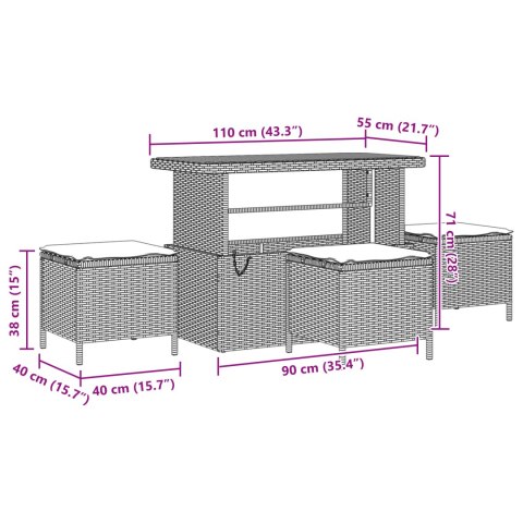 9-CZĘŚCIOWY ZESTAW SOF OGRODOWYCH Z PODUSZKAMI CZARNY POLIRATTAN AKACJA SOFA DWUOSOBOWA Z PODUSZKAMI CZARNA POLIR