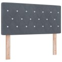 ŁÓŻKO BOXSPRING Z MATERACEM I LED SZARY CIEMNY 90X190CM AKSAMIT