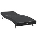 CZARNY WYGODNY LEŻAK OGRODOWY Z POLIRATTANU I TKANINY TEXTILENE
