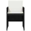 KRZESŁA OGRODOWE Z PODUSZKAMI 4 SZT. CZARNE POLIRATTAN
