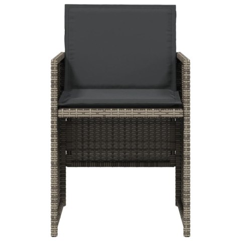 KRZESŁA OGRODOWE Z PODUSZKAMI 4 SZT. SZARE POLIRATTAN