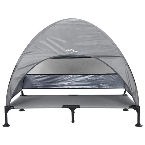 LEGOWISKO PODNIESIONE DLA PSA XL Z DASZKIEM NA ZEWNĄTRZ STAL JASNOSZARE