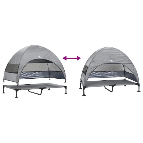 LEGOWISKO PODNIESIONE DLA PSA XL Z DASZKIEM NA ZEWNĄTRZ STAL JASNOSZARE