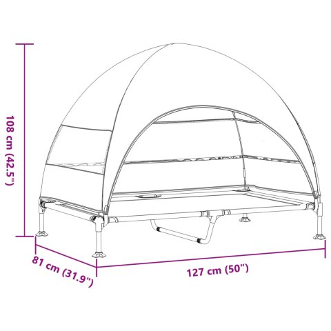 LEGOWISKO PODNIESIONE DLA PSA XL Z DASZKIEM NA ZEWNĄTRZ STAL JASNOSZARE