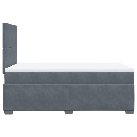 ŁÓŻKO KONTYNENTALNE Z MATERACEM CIEMNOSZARE 120X190CM AKSAMIT