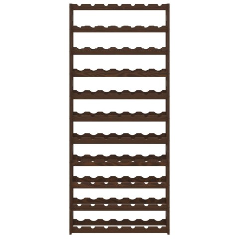 STOJAK NA 77 BUTELEK WINA BRĄZOWY LITE DREWNO SOSNOWE