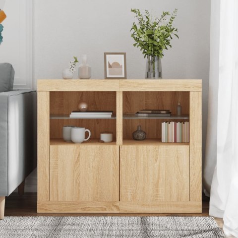 SZAFKI Z LED 2 SZT. DĄB SONOMA