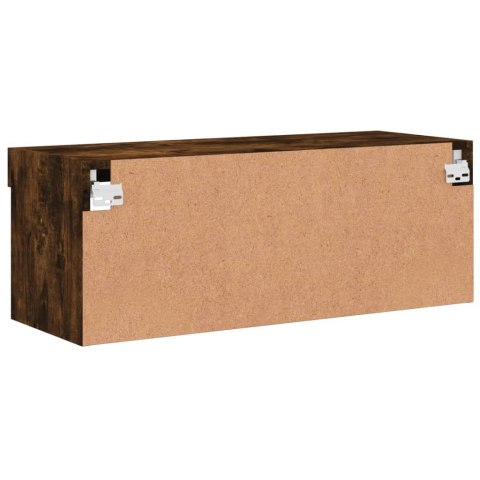 SZAFKA TV Z OŚWIETLENIEM LED PRZYDYMIONY DĄB 80X30X30CM