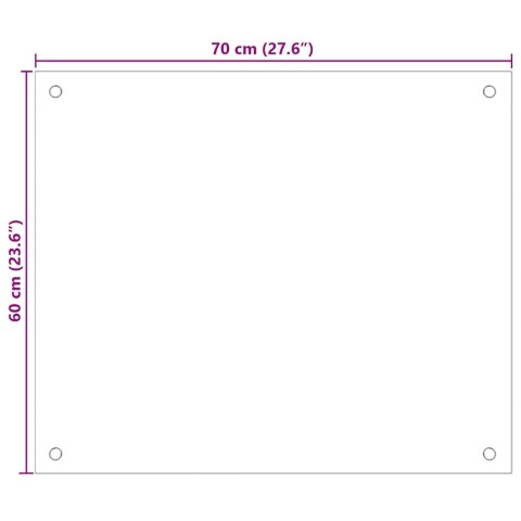 PANEL OCHRONNY DO KUCHNI PRZEZROCZYSTY 70X60CM SZKŁO