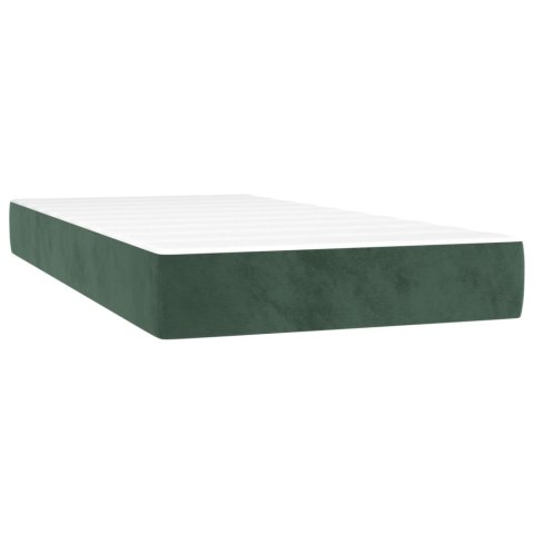 ŁÓŻKO KONTYNENTALNE Z MATERACEM I LED ZIELONY AKSAMIT 90X200CM