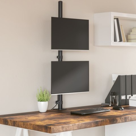 STOJAK NA DWA MONITORY CZARNY STALOWY VESA 75/100MM