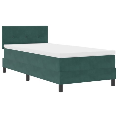 BOX SPRING ŁÓŻKO Z MATERACEM CIEMNOZIELONE 90X200CM AKSAMIT