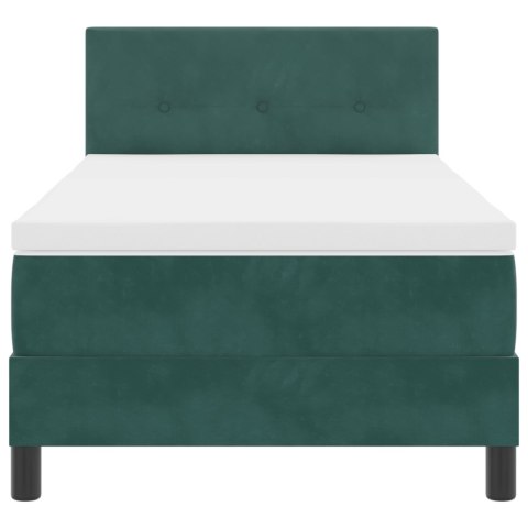 BOX SPRING ŁÓŻKO Z MATERACEM CIEMNOZIELONE 90X200CM AKSAMIT