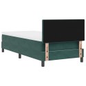 BOX SPRING ŁÓŻKO Z MATERACEM CIEMNOZIELONE 90X200CM AKSAMIT