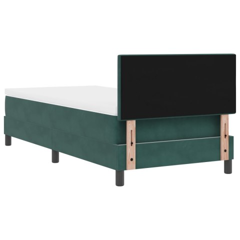 BOX SPRING ŁÓŻKO Z MATERACEM CIEMNOZIELONE 90X200CM AKSAMIT