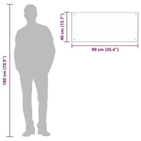 PANEL OCHRONNY DO KUCHNI PRZEZROCZYSTY 90X40CM SZKŁO