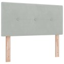 ŁÓŻKO Z RAMĄ SPRĘŻYNOWĄ Z MATERACEM I LED JASNOSZARY 120X190CM AKSAMIT
